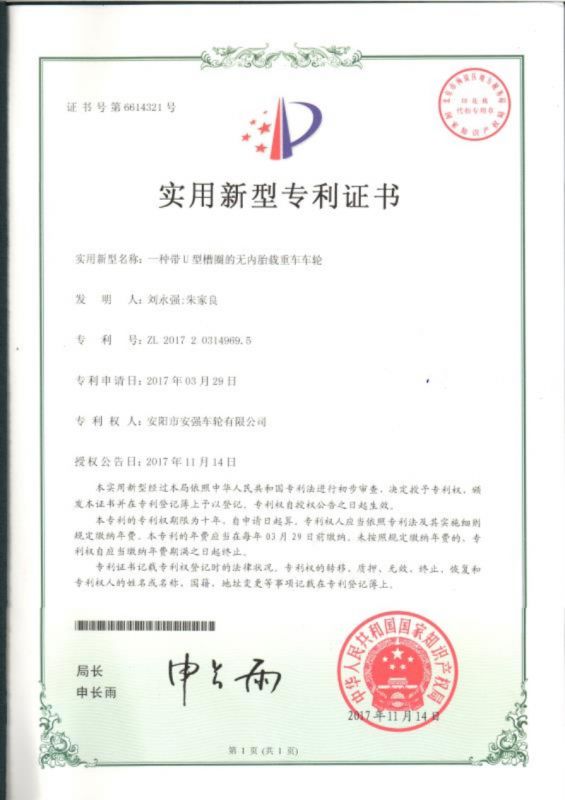 專利證書(shū)(專利號(hào)：ZL201720314969.5)